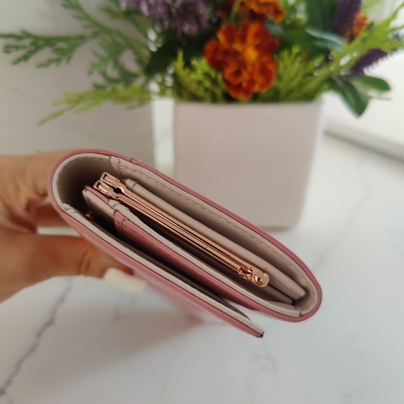 TED BAKER Leather Light Pink Purse Card Cash Holder Pearl & Rustal Bobbles VGC - Picture 12 of 15